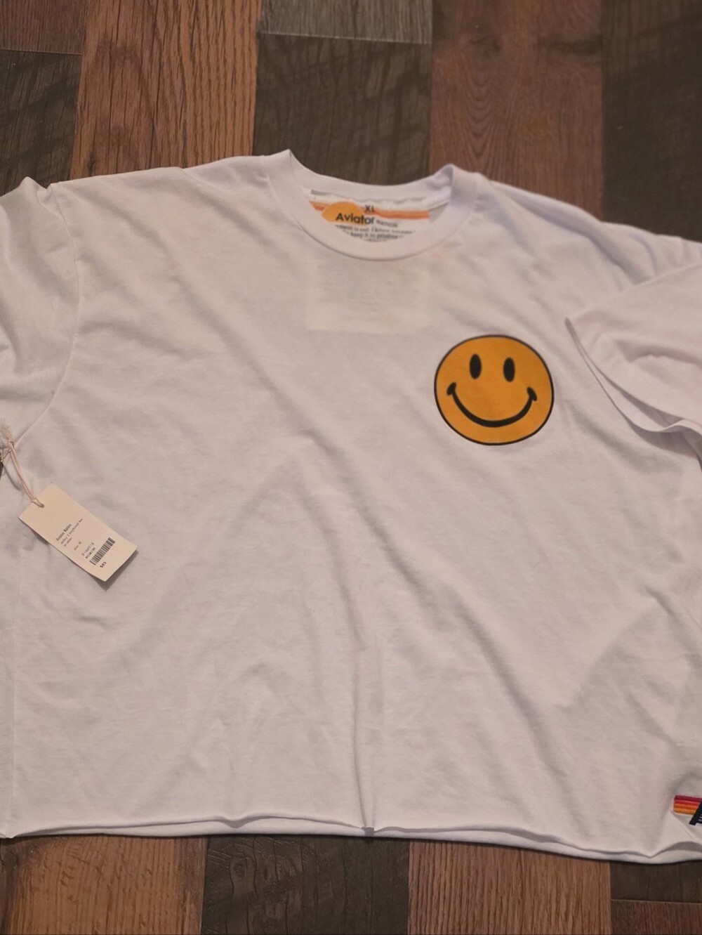 Aviator Nation White Women's Smiley Chest Tee